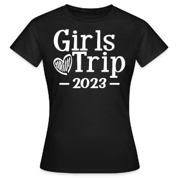 Voyage des filles 2023 Mignonnes Filles Voyage Week-end Vacances - T-shirt Femme - noir - Devant - AI Model Female 172 dark (172cm)