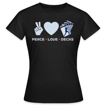 Peace Love Decks - Trading Card - Women's T-Shirt - black - Front - AI Model Female 172 dark (172cm)