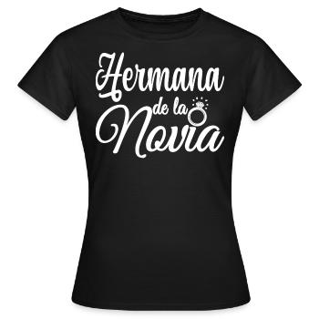 Hermana de la Novia Bride's Sister Wedding Party - Women's T-Shirt - black - Front - AI Model Female 172 dark (172cm)