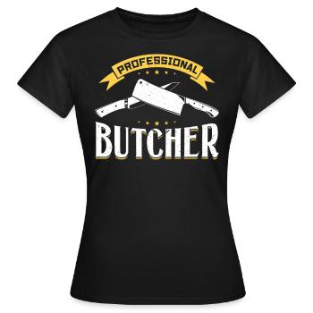 Professional Butcher - Meat Cutter - Frauen T-Shirt - Schwarz - Vorne - AI Model Female 172 dark (172cm)