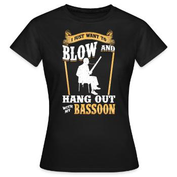 I Just Want To Blow And Hang Out With My Bassoon - Women's T-Shirt - black - Front - AI Model Female 172 dark (172cm)