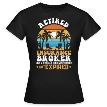 Courtier d’assurance retraité - Agent d’assurance - T-shirt Femme - noir - Devant - AI Model Female 172 dark (172cm)