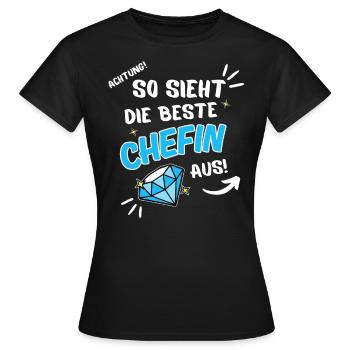 So sieht die beste Chefin aus - Frauen T-Shirt - Schwarz - Vorne - AI Model Female 172 dark (172cm)