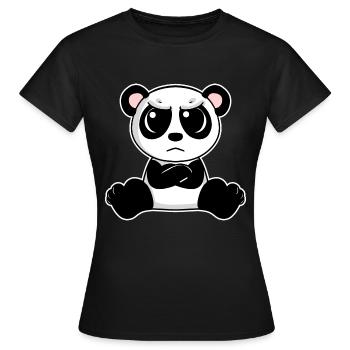 Cute panda is annoyed - Women's T-Shirt - black - Front - AI Model Female 172 dark (172cm)