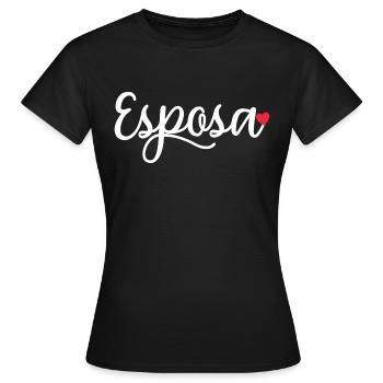 Esposa Cute Wife To Be Bride Couple Wedding Gift - Women's T-Shirt - black - Front - AI Model Female 172 dark (172cm)