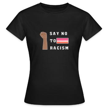 Gegen Rechts Rassismus Lesbisch blm LGBTQ Antifa - Frauen T-Shirt - Schwarz - Vorne - AI Model Female 172 dark (172cm)