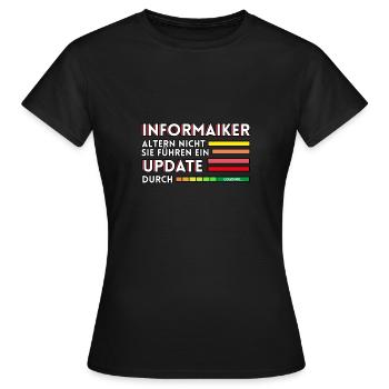 Informatiker Geburtstag Retro Entwickler Geschenk - Frauen T-Shirt - Schwarz - Vorne - AI Model Female 172 dark (172cm)