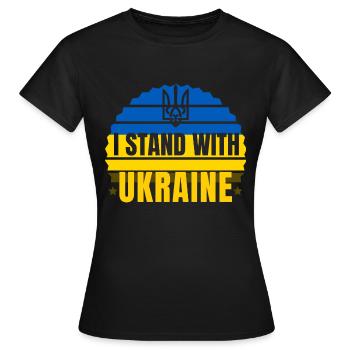 Ich stehe mit der Ukraine - Frauen T-Shirt - Schwarz - Vorne - AI Model Female 172 dark (172cm)