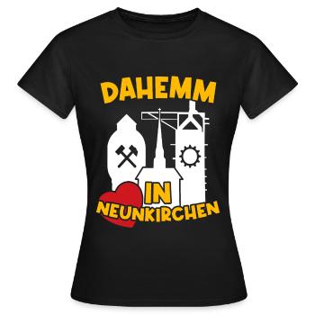 Zuhause in Neunkirchen Saar Saarland 66538 Stadt - Frauen T-Shirt - Schwarz - Vorne - AI Model Female 172 dark (172cm)