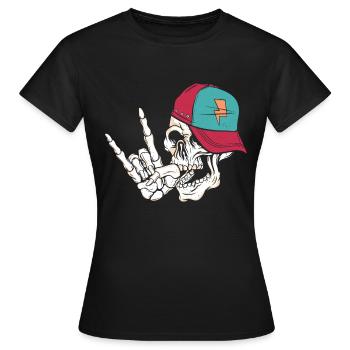 Rock Skull - Frauen T-Shirt - Schwarz - Vorne - AI Model Female 172 dark (172cm)