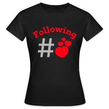 hashtag love - Women's T-Shirt - black - Front - AI Model Female 172 dark (172cm)