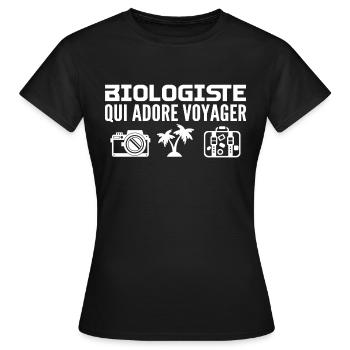 Reisende & Biologen: Leidenschaft & Entdeckung - Frauen T-Shirt - Schwarz - Vorne - AI Model Female 172 dark (172cm)