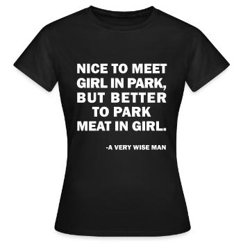 Meat In Girl Drôle De Dicton Drôle - T-shirt Femme - noir - Devant - AI Model Female 172 dark (172cm)
