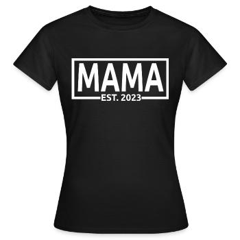 Mama Est. 2023, Maman en devenir, Annonce de grossesse - T-shirt Femme - noir - Devant - AI Model Female 172 dark (172cm)