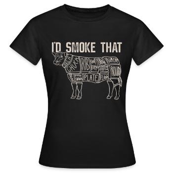 Ich smoke das - Grillen Smoker - Frauen T-Shirt - Schwarz - Vorne - AI Model Female 172 dark (172cm)