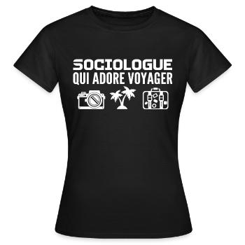 Reisende & Soziologen: Leidenschaft & Entdeckung - Frauen T-Shirt - Schwarz - Vorne - AI Model Female 172 dark (172cm)