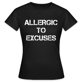 Allergique aux excuses - T-shirt Femme - noir - Devant - AI Model Female 172 dark (172cm)
