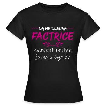 Cadeau pour factrice | la meilleure factrice - T-shirt Femme - noir - Devant - AI Model Female 172 dark (172cm)