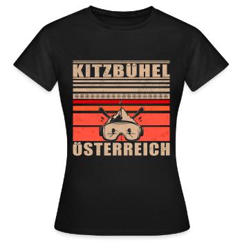 Kitzbühel Autriche Rétro Coucher De Soleil Ski 80s - T-shirt Femme - noir - Devant - AI Model Female 172 dark (172cm)
