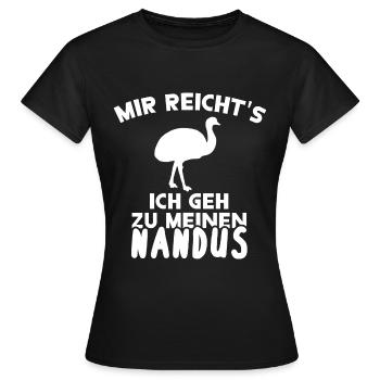 Nandu Besitzer Farm Reiten Laufvogel Geschenk - Frauen T-Shirt - Schwarz - Vorne - AI Model Female 172 dark (172cm)