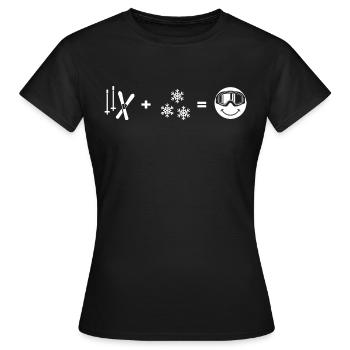 Alpine skiers "Ski-Love" powder snow Ski Weather - Women's T-Shirt - black - Front - AI Model Female 172 dark (172cm)