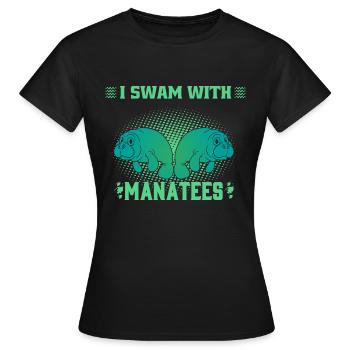 Ich Schwamm Mit Seekühen Wassertiere Seekühe - Frauen T-Shirt - Schwarz - Vorne - AI Model Female 172 dark (172cm)