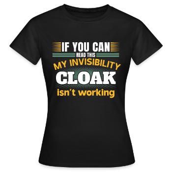 Mon manteau invisible ne fonctionne pas - T-shirt Femme - noir - Devant - AI Model Female 172 dark (172cm)