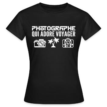 Reisende & Fotografen: Leidenschaft & Entdeckung - Frauen T-Shirt - Schwarz - Vorne - AI Model Female 172 dark (172cm)