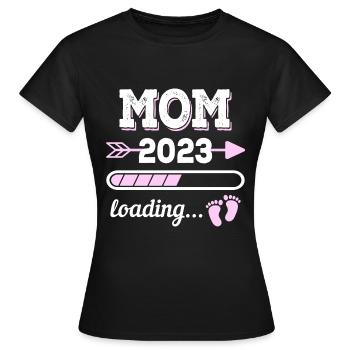 Maman 2023 Future Mère Naissance Grossesse - T-shirt Femme - noir - Devant - AI Model Female 172 dark (172cm)