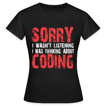 Coding - Women's T-Shirt - black - Front - AI Model Female 172 dark (172cm)