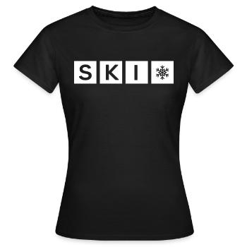 Skieurs alpins Cabane fun poudreuse neige - T-shirt Femme - noir - Devant - AI Model Female 172 dark (172cm)