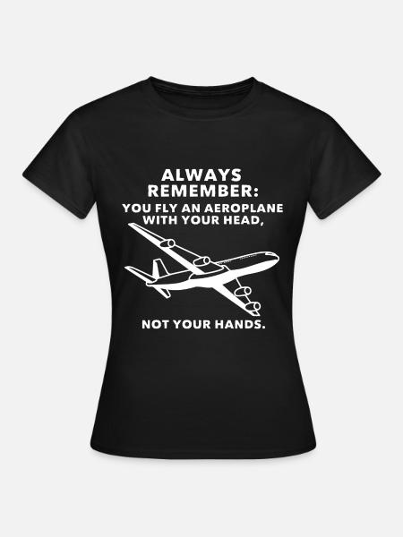 Flugzeug Pilot - Frauen T-Shirt - Schwarz