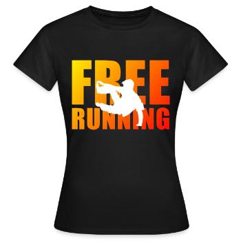 Freerunning - Frauen T-Shirt - Schwarz - Vorne - AI Model Female 172 dark (172cm)
