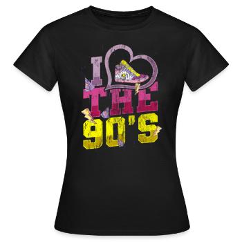 , J'aime les années 90 - T-shirt Femme - noir - Devant - AI Model Female 172 dark (172cm)