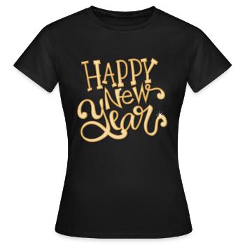 Bonne année - T-shirt Femme - noir - Devant - AI Model Female 172 dark (172cm)