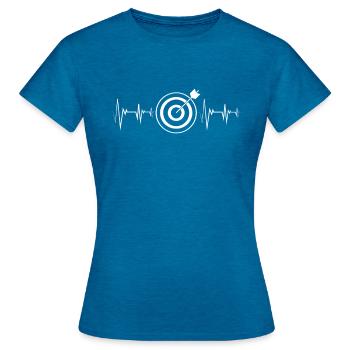 archery - Women's T-Shirt - antique blue sapphire heather - Front - AI Model Female 172 dark (172cm)