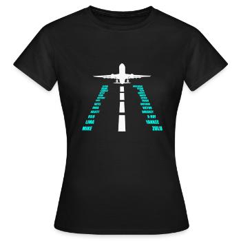 Pilot Alphabet Airplane Pilot Pilot Gift - Women's T-Shirt - black - Front - AI Model Female 172 dark (172cm)
