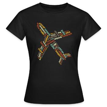 Pilote pilote pilote pilote - T-shirt Femme - noir - Devant - AI Model Female 172 dark (172cm)