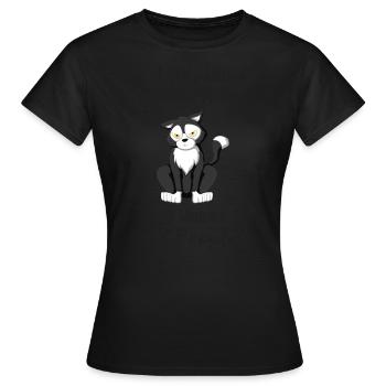 Je n'aime pas les chats du matin - T-shirt Femme - noir - Devant - AI Model Female 172 dark (172cm)