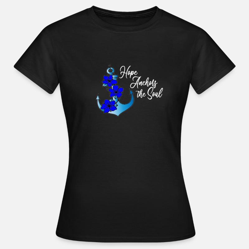 Anchor hope flowers - Women's T-Shirt - black