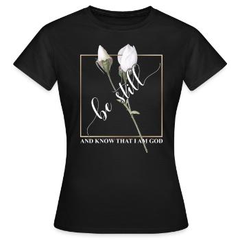 Sei still und wisse, dass ich Gott Flagge bin - Frauen T-Shirt - Schwarz - Vorne - AI Model Female 172 dark (172cm)