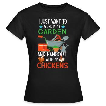 Chicken Garten Hühner Hobbygärtner Geschenk - Frauen T-Shirt - Schwarz - Vorne - AI Model Female 172 dark (172cm)