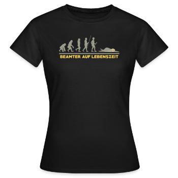 Fonctionnaire à vie fonctionnaire cadeau paresseux - T-shirt Femme - noir - Devant - AI Model Female 172 dark (172cm)
