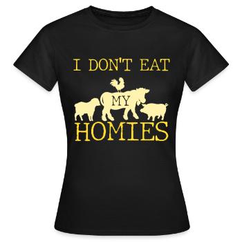 Végétarien - Je ne mange pas de homies - T-shirt Femme - noir - Devant - AI Model Female 172 dark (172cm)