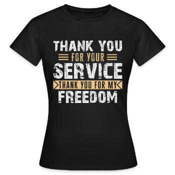 Tenue patriotique de la Journée des anciens combattants - T-shirt Femme - noir - Devant - AI Model Female 172 dark (172cm)