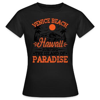 Venice Beach Surfer Outfit - Women's T-Shirt - black - Front - AI Model Female 172 dark (172cm)