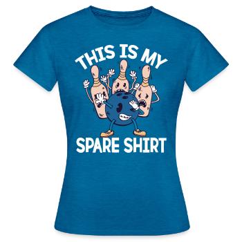 Bowling Outfit für Bowler Männerabend - Frauen T-Shirt - Antikblaues Saphir meliert - Vorne - AI Model Female 172 dark (172cm)