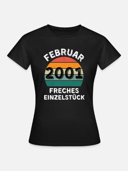 Februar 2001 Freches Einzelstück - Frauen T-Shirt - Schwarz
