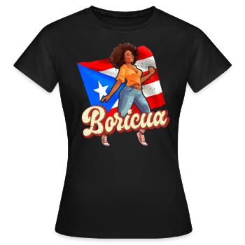 Afro latina boricua puerto rico karibischer tanz - Frauen T-Shirt - Schwarz - Vorne - AI Model Female 172 dark (172cm)