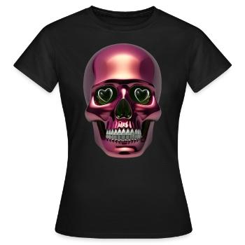 Steampunk Skull - Women's T-Shirt - black - Front - AI Model Female 172 dark (172cm)